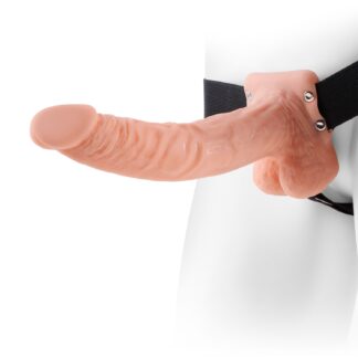 Fetish Fantasy Hollow Strap-on with Scrotum 9.1 Inch - Nude
